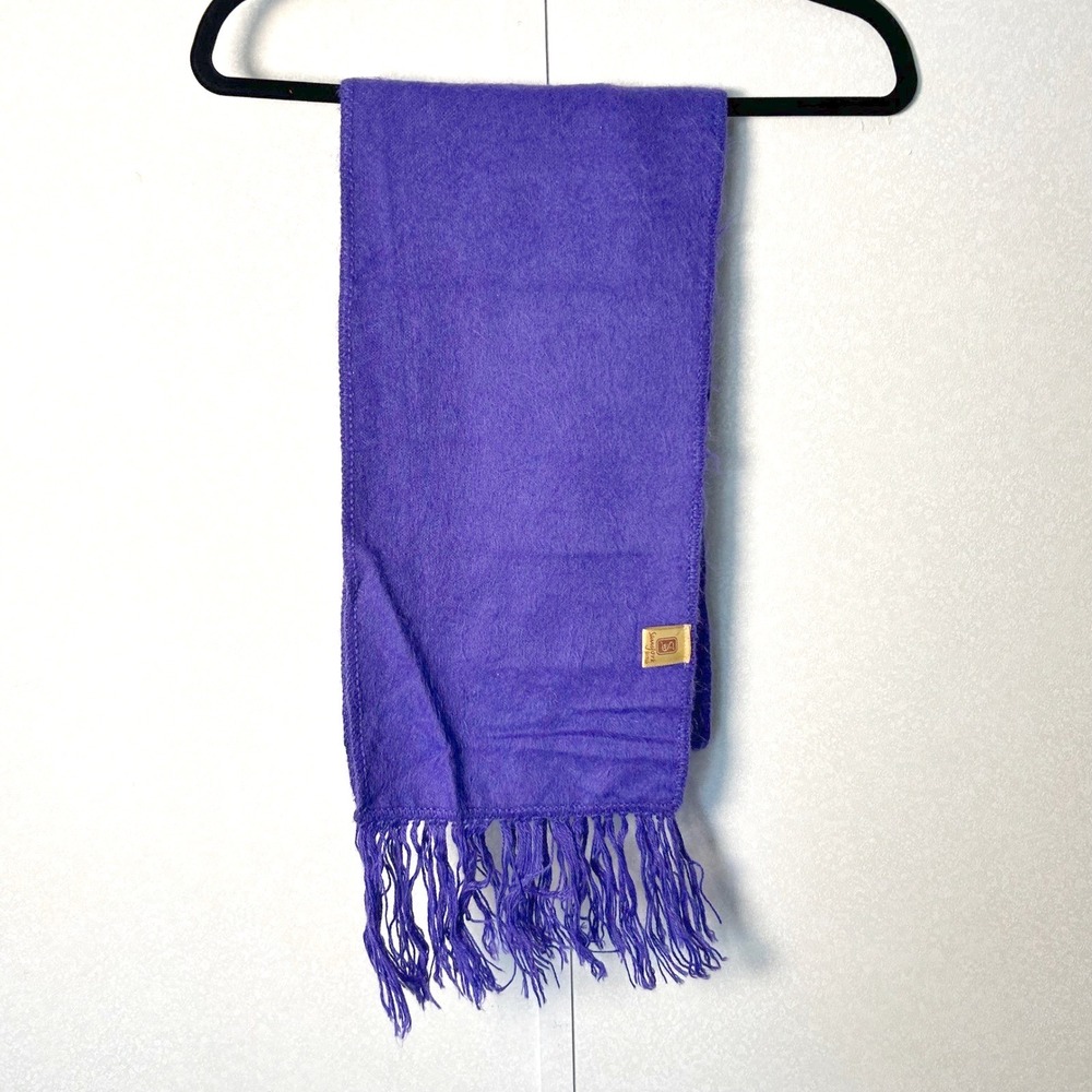 100% Alpaca Bright Royal Purple Peruvian Long Scarf Peru Andes Sanyork fairtrade